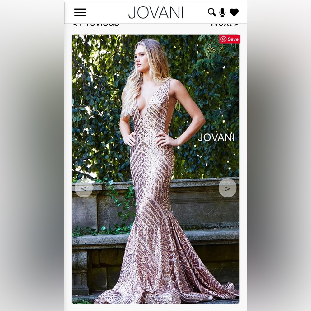 Jovani dress 59762 Sequin Embellished V Neck NWT